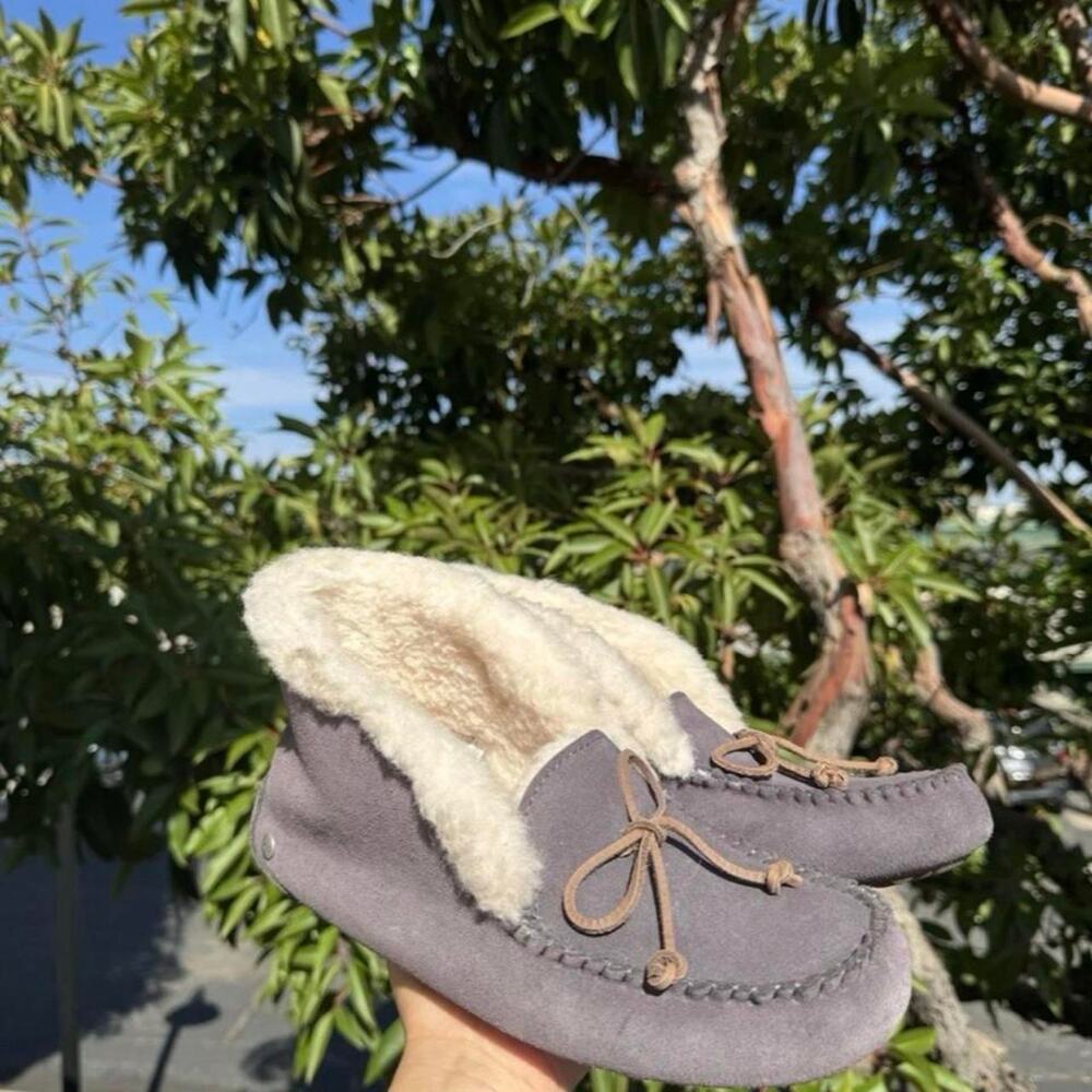 Ugg grey suede moccasin slippers